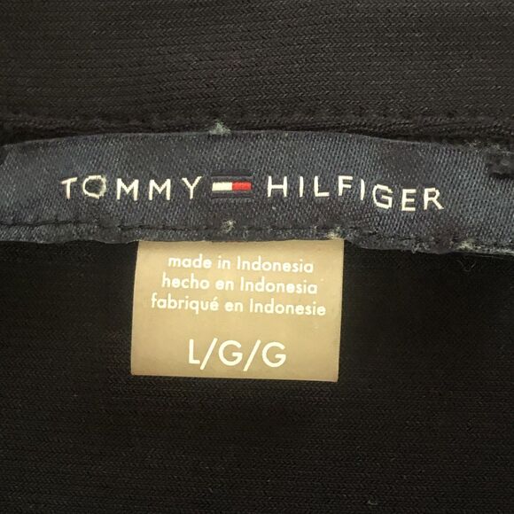 Tommy Hilfiger Women’s Button Down Blouse Navy Blue Tag Size Large - Picture 3 of 14